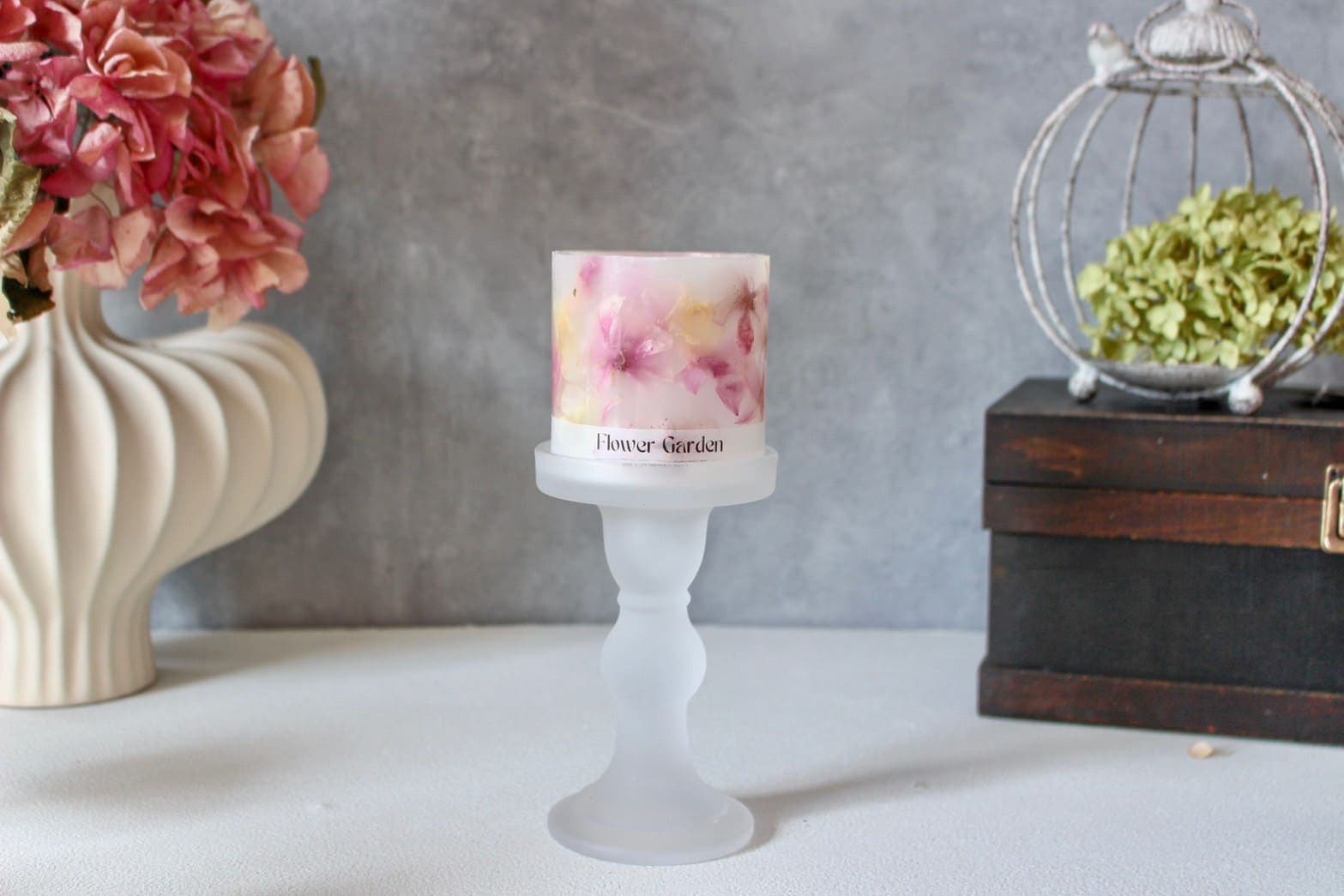 ボタニカルキャンドルランタン+キャンドルホルダーセット